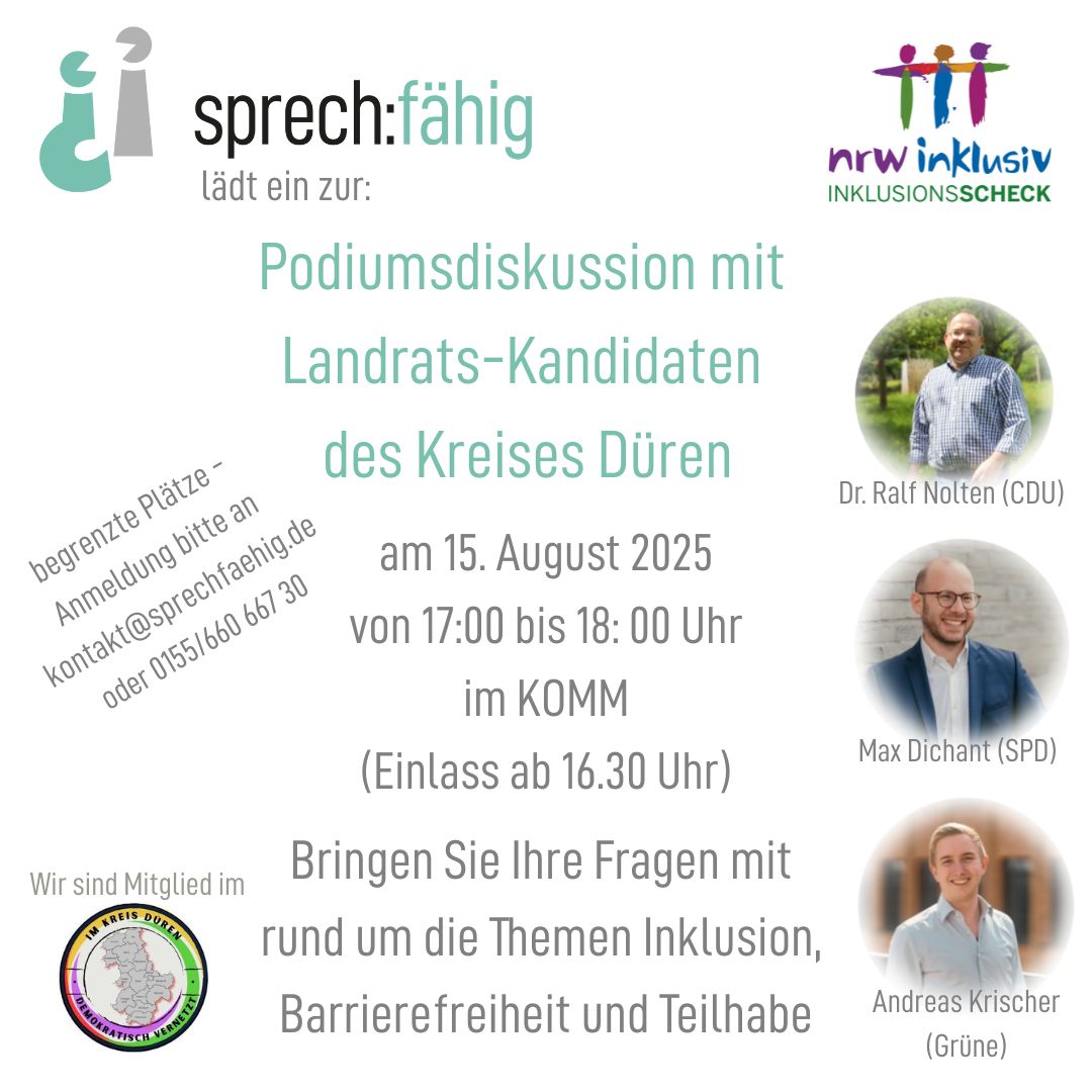 sprechfähig lädt ein zur Podiumsdiskussion